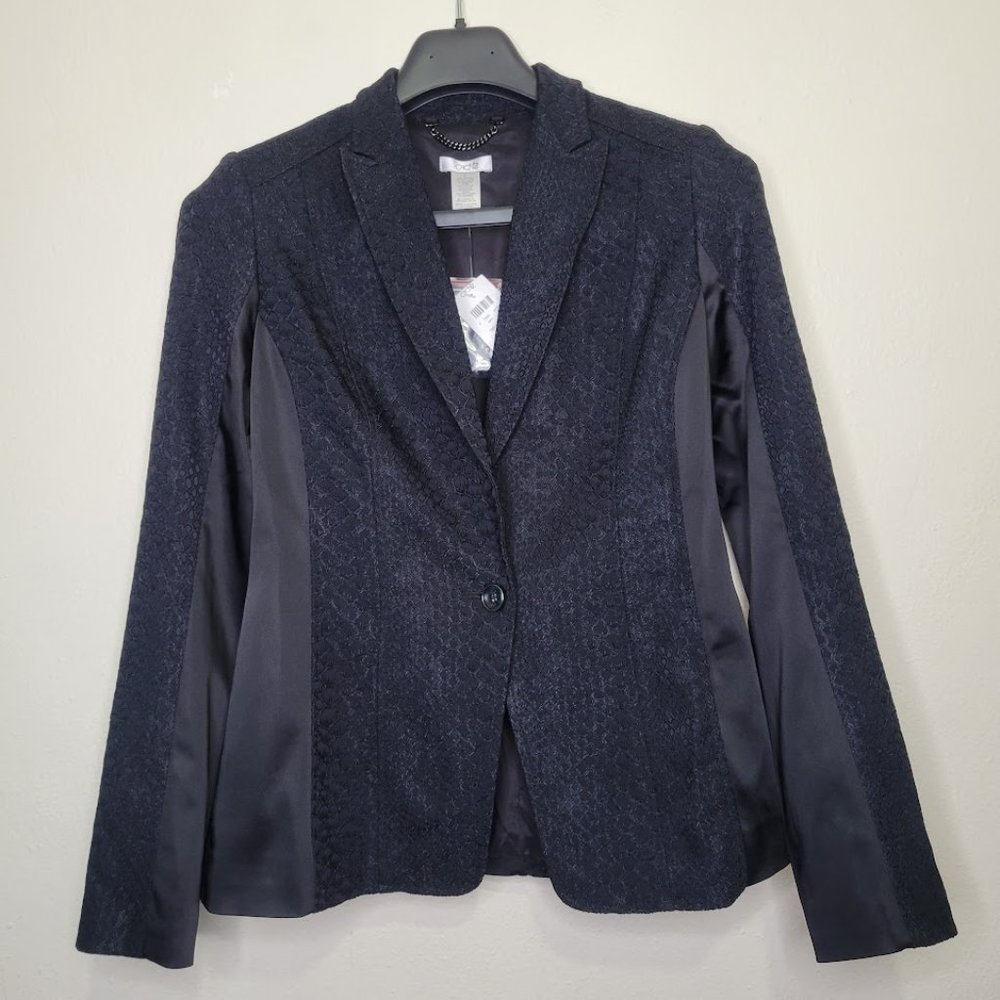 NWT Cache Satin and Textured Blazer Jacket, Size 2